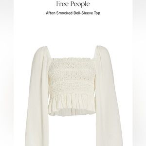 Free People Afton Smocked Shirt size small